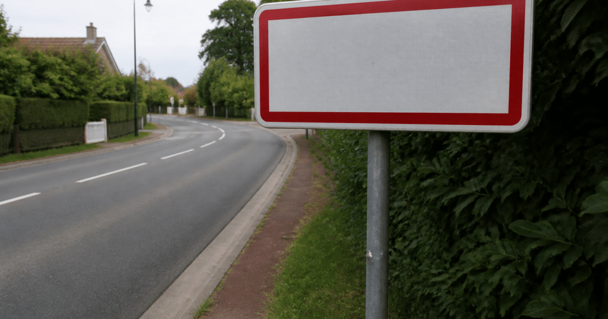 Panneau de route affichant le code postal 59520 de Hem