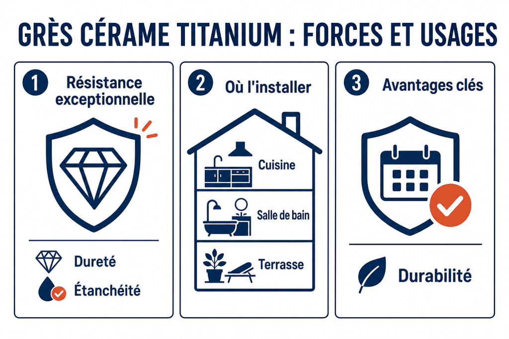 Grès cérame titanium : forces et usages