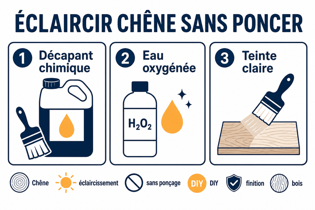 Éclaircir chêne sans poncer