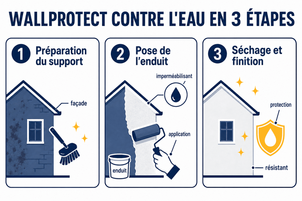 Wallprotect contre l'eau en 3 étapes