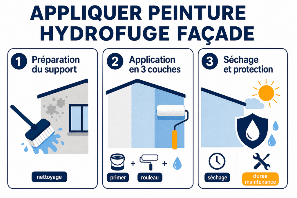 Appliquer peinture hydrofuge façade