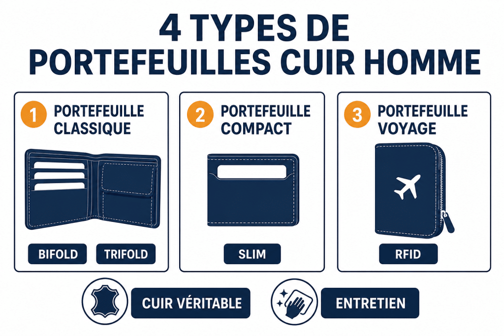 4 types de portefeuilles cuir homme