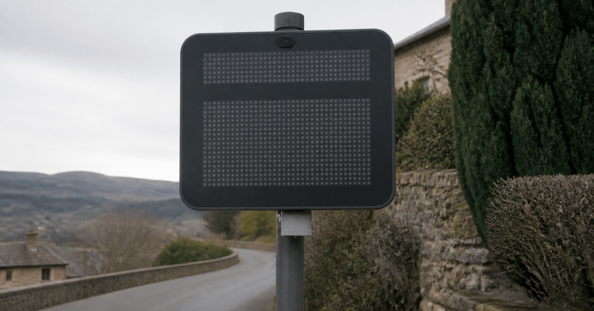 Panneau indicateur affichant chiffres population Saint-Affrique village