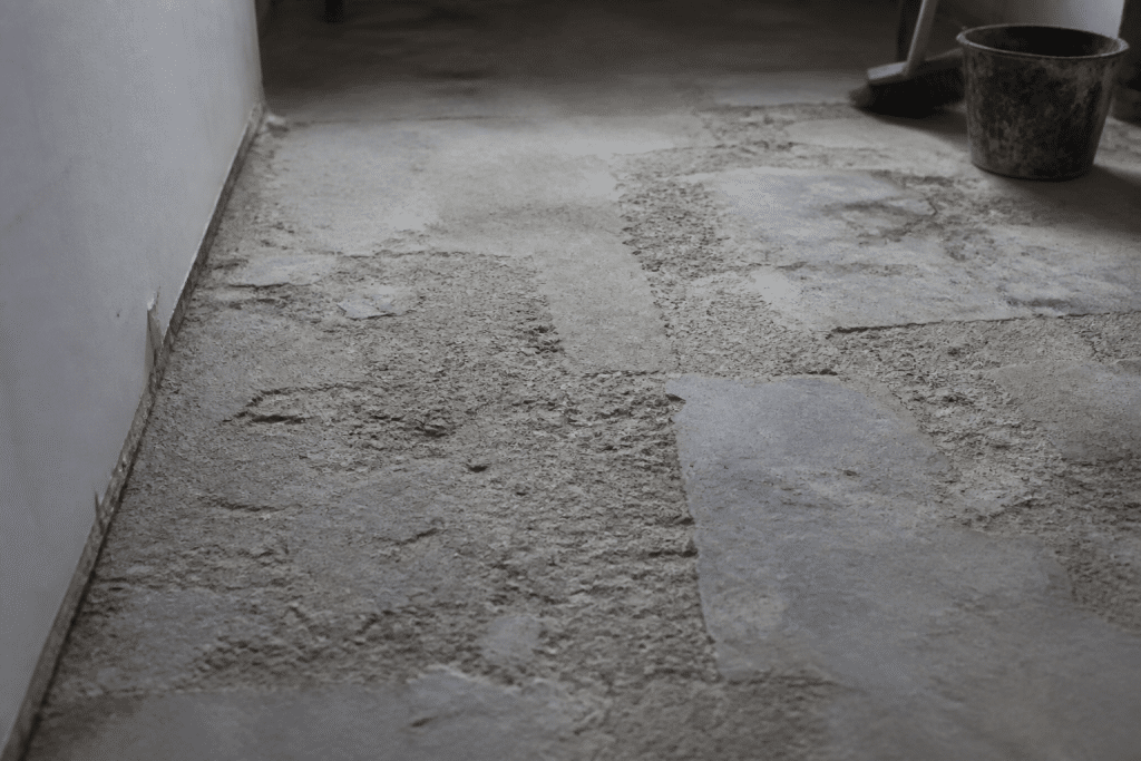 Surface irreguliere mal preparee avant installation carrelage